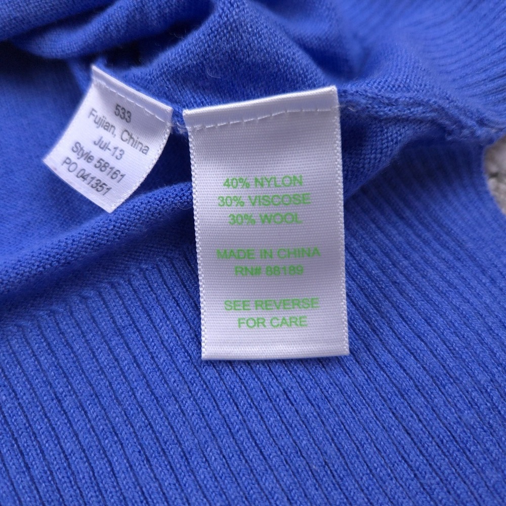 Lilly Pulitzer Sweater Womens XS Wool Blend Scoop Neck Blue Beige Pullover GUC - Picture 7 of 10